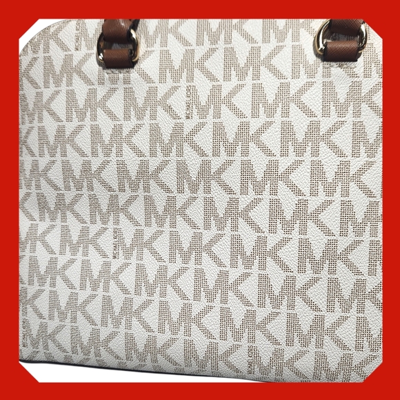 Michael Kors Handbags - A. Michael Kors- Cindy Dome Vanilla Signature Satchel